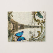  - kunstblauw zwemt in eiffeltoren legpuzzel (Horizontaal)