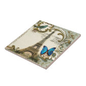 - kunstblauw zwemt in eiffeltoren tegeltje (Zijkant)