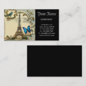  - kunstblauw zwemt in eiffeltoren visitekaartje (Voorkant / Achterkant)