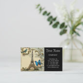  - kunstblauw zwemt in eiffeltoren visitekaartje (Staand voorkant)