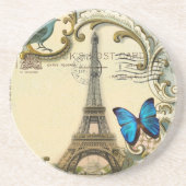 - kunstblauw zwemt in eiffeltoren zandsteen onderzetter (Voorkant)