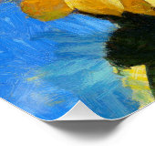 Kunstbloem en heldere zonnebloem perfect poster (Hoek)