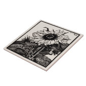  kunstbloem - inkttekenrapport tegeltje (Zijkant)