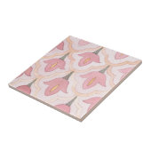 kunstbloem met schilderingen van patroon, roze tegeltje (Zijkant)