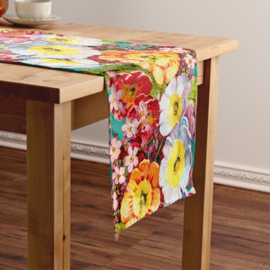  kunstbloem Primrose Korte Tafelloper (Voorbeeld)