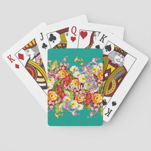 kunstbloem Primrose Pokerkaarten (Achterkant)