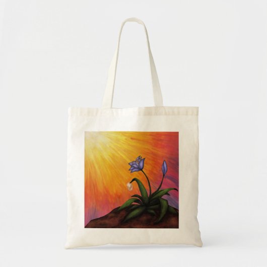 kunstbloem voor waterverf met een waterval in lich tote bag (Voorkant)