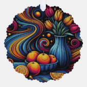 Kunstbloemen en Sinaasappels schilderen Ornament Kaart (Voorkant)