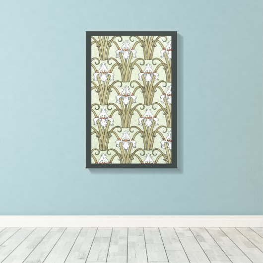 kunstbloemen in een tuin canvas afdruk (Insitu (Houten vloer))