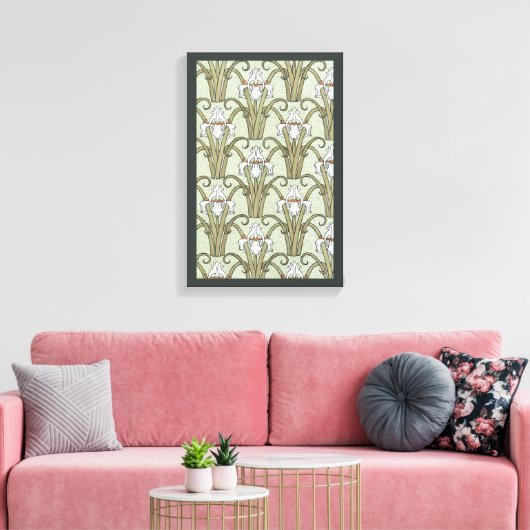 kunstbloemen in een tuin canvas afdruk (Insitu (Woonkamer))