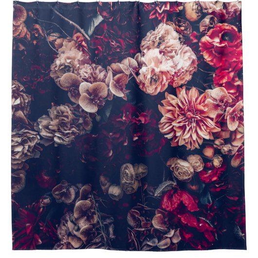kunstbloemen: muurachtergrond douchegordijn (Voorkant)
