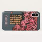 kunstbloemen, roze Rozen van de tuin Case-Mate iPhone Case (Achterkant (horizontaal))