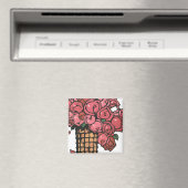  kunstbloemen, roze Rozen van de tuin Magneet (Insitu (Vaatwasser))