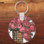  kunstbloemen, roze Rozen van de tuin Sleutelhanger (Voorkant)