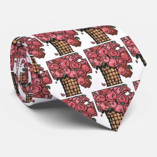  kunstbloemen, roze Rozen van de tuin Stropdas (Opgerold)