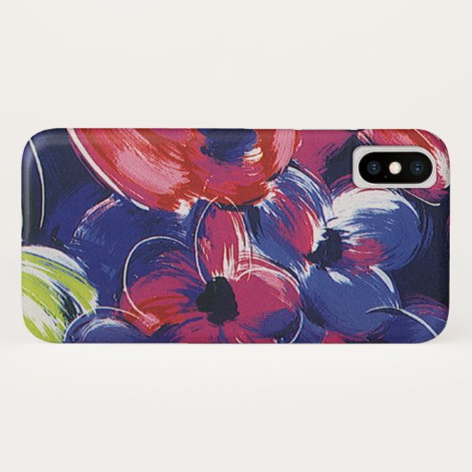 kunstbloemen, tulpen, textiel Case-Mate iPhone case (Achterkant (horizontaal))