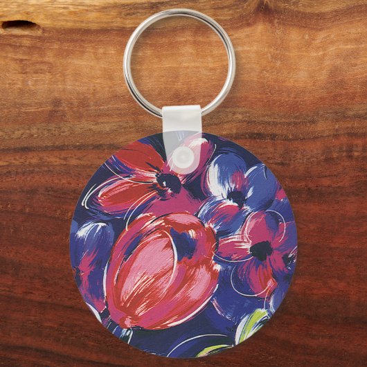  kunstbloemen, tulpen, textiel sleutelhanger (Voorkant)