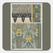  kunstbloemen vierkante sticker (Voorkant)