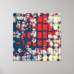 Kunstbloempatroon en modern design canvas afdruk