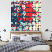 Kunstbloempatroon en modern design canvas afdruk (Insitu (Slaapkamer))