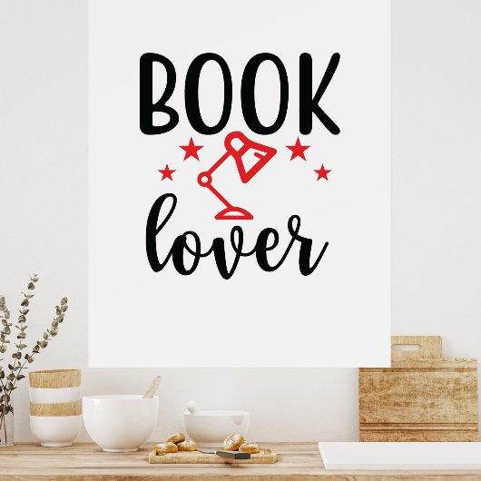 Kunstboek lezen Lover Poster (Keuken)