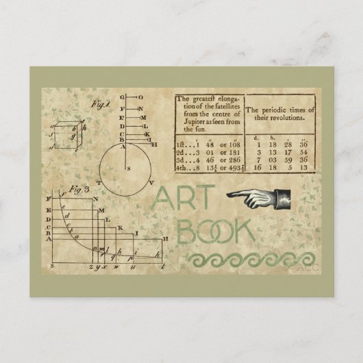 Kunstboek Wiskunde diagramnummers Briefkaart (Voorkant)