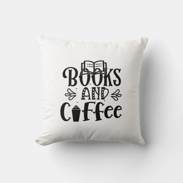 Kunstboeken en koffie lezen kussen (Voorkant)