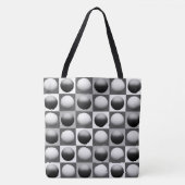 Kunstbollen van pop, zwart, wit en grijs / grijs tote bag (Voorkant)