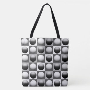 Kunstbollen van pop, zwart, wit en grijs / grijs tote bag