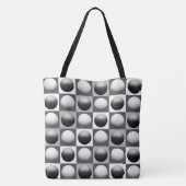Kunstbollen van pop, zwart, wit en grijs / grijs tote bag (Achterkant)