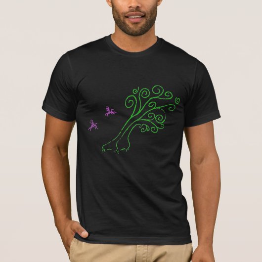 Kunstbomen en vogels t-shirt (Voorkant)