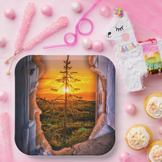 Kunstboomontwerp Papieren Bordje (Feest)