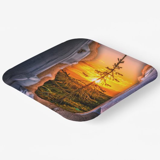 Kunstboomontwerp Papieren Bordje (Gebogen)