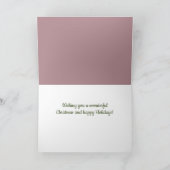 Kunstboomroze groene roze familie feestdagen kaart (Binnen)