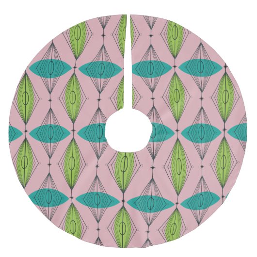 Kunstboomroze Ogee en Starbursts kerstboomrokken Kerstboom Rok (Voorkant)