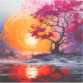 Kunstboomscène Sticker (Voorkant)