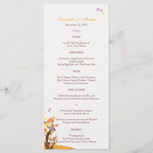 Kunstboomthema Weddenschap Menu (Voorkant)