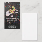 Kunstborstels en palet | handschilderij visitekaartje (Voorkant / Achterkant)