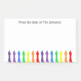 Kunstborstels, van het bureau van de kunstleraar post-it® notes