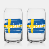 Kunstborstels Zweden Vlag Blikvorm Glas (Voorkant)