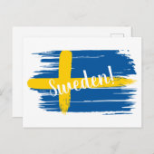 Kunstborstels Zweden Vlag Briefkaart (Voorkant / Achterkant)