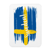 Kunstborstels Zweden Vlag Magneet (Verticaal)