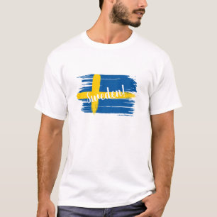 Kunstborstels Zweden Vlag T-shirt