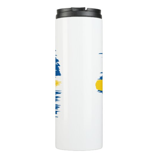 Kunstborstels Zweden Vlag Thermosbeker (Achterkant)