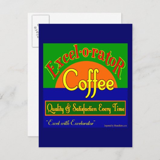 KunstBriefkaart met Excel Coffee Retro Label Briefkaart (Voorkant / Achterkant)