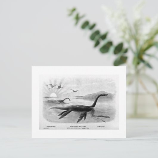 Kunstbriefkaart met lange hals en zeeen hagedis briefkaart (Staand voorkant)