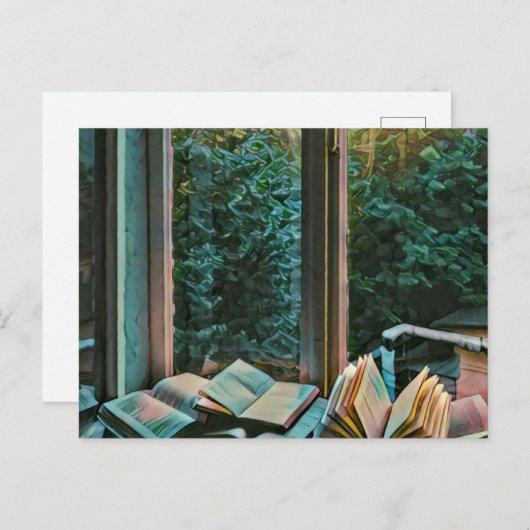 Kunstcadeau lezen briefkaart (Voorkant / Achterkant)