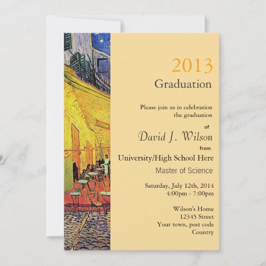 Kunstcafé in de avondacademie kaart (Voorkant)