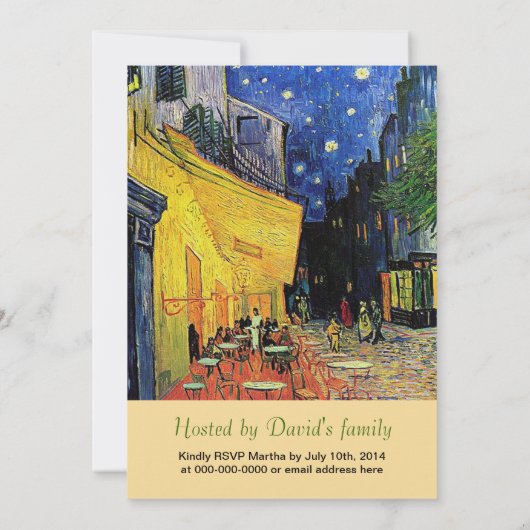 Kunstcafé in de avondacademie kaart (Achterkant)