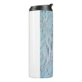 Kunstcanvas blauwe textuur thermosbeker (Gedraaid links)